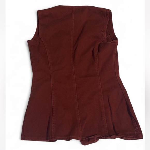 Rust Red Button-Up Vest - Picture 8 of 8